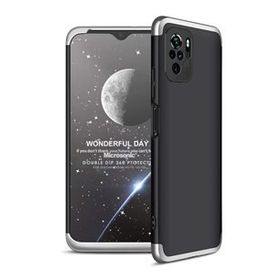 Microsonic Xiaomi Redmi Note 10 Double Dip 360 Protective Siyah Gri Cep Telefonu Kılıfı