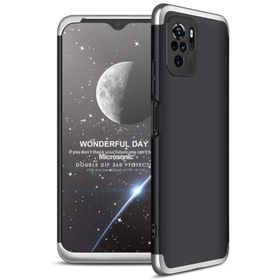 Microsonic Xiaomi Redmi Note 10 Double Dip 360 Protective Siyah Gri Cep Telefonu Kılıfı