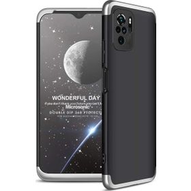 Microsonic Xiaomi Redmi Note 10 Double Dip 360 Protective Siyah Gri Cep Telefonu Kılıfı