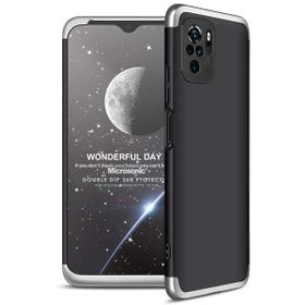 Microsonic Xiaomi Redmi Note 10 Double Dip 360 Protective Siyah Gri Cep Telefonu Kılıfı
