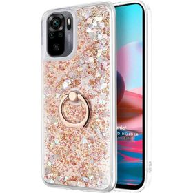 Microsonic Xiaomi Redmi Note 10 Glitter Liquid Holder Gold Kılıf
