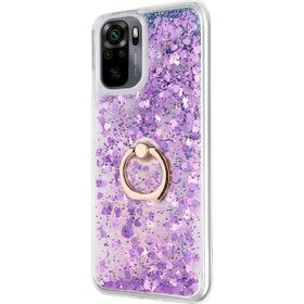 Microsonic Xiaomi Redmi Note 10 Glitter Liquid Holder Mor Kılıf
