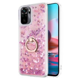 Microsonic Xiaomi Redmi Note 10 Glitter Liquid Holder Pembe Kılıf