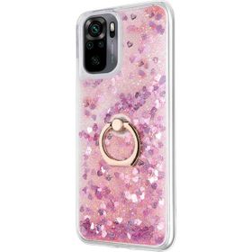 Microsonic Xiaomi Redmi Note 10 Glitter Liquid Holder Pembe Kılıf