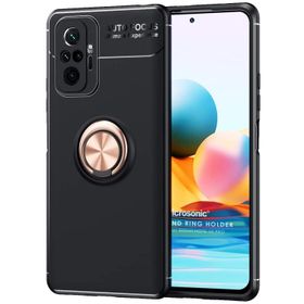 Microsonic Xiaomi Redmi Note 10 Kickstand Ring Holder Siyah Kılıf