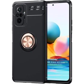 Microsonic Xiaomi Redmi Note 10 Kickstand Ring Holder Siyah Kılıf