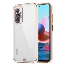 Microsonic Xiaomi Redmi Note 10 Laser Plated Soft Beyaz Kılıf