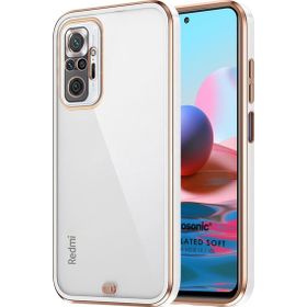 Microsonic Xiaomi Redmi Note 10 Laser Plated Soft Beyaz Kılıf