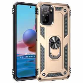 Microsonic Xiaomi Redmi Note 10 Military Ring Holder Gold Kılıf