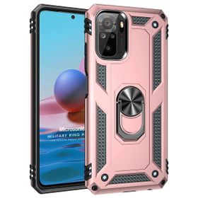Microsonic Xiaomi Redmi Note 10 Military Ring Holder Rose Gold Kılıf