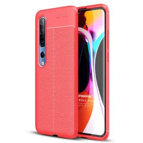 Microsonic Xiaomi Redmi Note 10 Pro Deri Dokulu Silikon Kırmızı Cep Telefonu Kılıfı