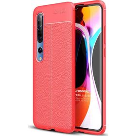 Microsonic Xiaomi Redmi Note 10 Pro Deri Dokulu Silikon Kırmızı Cep Telefonu Kılıfı