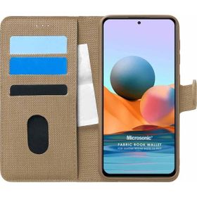 Microsonic Xiaomi Redmi Note 10 Pro Fabric Book Wallet Gold Kılıf