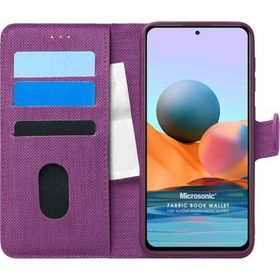 Microsonic Xiaomi Redmi Note 10 Pro Fabric Book Wallet Mor Kılıf