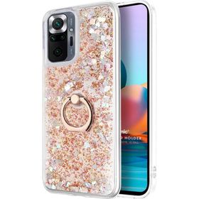 Microsonic Xiaomi Redmi Note 10 Pro Glitter Liquid Holder Gold Kılıf