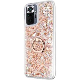 Microsonic Xiaomi Redmi Note 10 Pro Glitter Liquid Holder Gold Kılıf