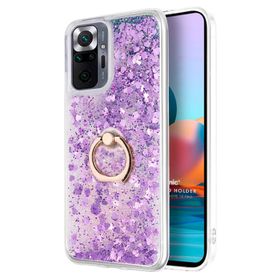 Microsonic Xiaomi Redmi Note 10 Pro Glitter Liquid Holder Mor Kılıf