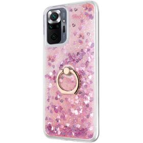 Microsonic Xiaomi Redmi Note 10 Pro Glitter Liquid Holder Pembe Cep Telefonu Kılıfı