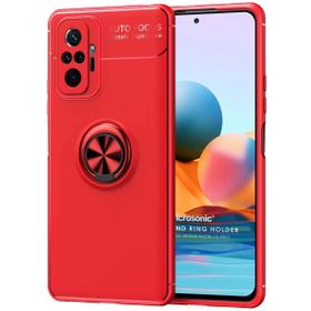 Microsonic Xiaomi Redmi Note 10 Pro Kickstand Ring Holder Kırmızı Cep Telefonu Kılıfı