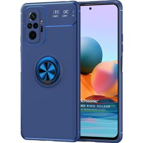 Microsonic Xiaomi Redmi Note 10 Pro Kickstand Ring Holder Lacivert Cep Telefonu Kılıfı