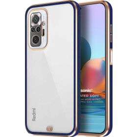 Microsonic Xiaomi Redmi Note 10 Pro Laser Plated Soft Lacivert Cep Telefonu Kılıfı