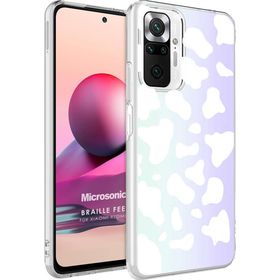 Microsonic Xiaomi Redmi Note 10 Pro Max Braille Feel Desenli Cow Cep Telefonu Kılıfı