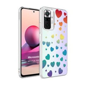 Microsonic Xiaomi Redmi Note 10 Pro Max Braille Feel Desenli Heart Cep Telefonu Kılıfı
