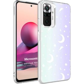 Microsonic Xiaomi Redmi Note 10 Pro Max Braille Feel Desenli Moon Cep Telefonu Kılıfı