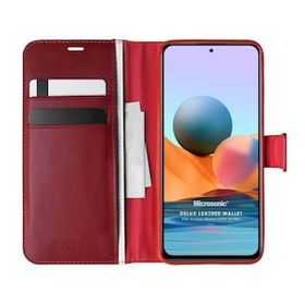 Microsonic Xiaomi Redmi Note 10 Pro Max Delux Leather Wallet Kırmızı Cep Telefonu Kılıfı