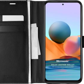 Microsonic Xiaomi Redmi Note 10 Pro Max Delux Leather Wallet Siyah Kılıf