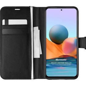 Microsonic Xiaomi Redmi Note 10 Pro Max Delux Leather Wallet Siyah Kılıf