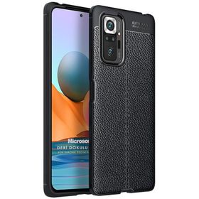 Microsonic Xiaomi Redmi Note 10 Pro Max Deri Dokulu Silikon Cep Telefonu Kılıfı
