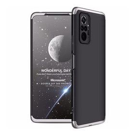 Microsonic Xiaomi Redmi Note 10 Pro Max Double Dip 360 Protective Siyah Gri Cep Telefonu Kılıfı