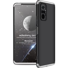 Microsonic Xiaomi Redmi Note 10 Pro Max Double Dip 360 Protective Siyah Gri Cep Telefonu Kılıfı