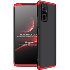 Microsonic Xiaomi Redmi Note 10 Pro Max Double Dip 360 Protective Siyah Kırmızı Kılıf