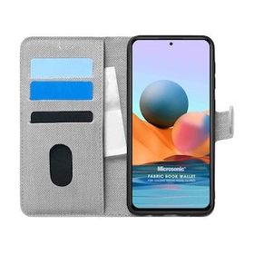 Microsonic Xiaomi Redmi Note 10 Pro Max Fabric Book Wallet Gri Cep Telefonu Kılıfı