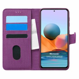 Microsonic Xiaomi Redmi Note 10 Pro Max Fabric Book Wallet Mor Cep Telefonu Kılıfı