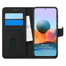 Microsonic Xiaomi Redmi Note 10 Pro Max Fabric Book Wallet Siyah Kılıf