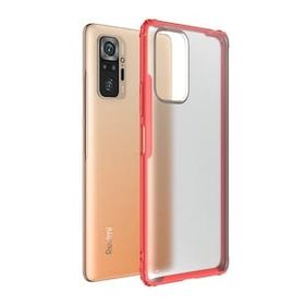 Microsonic Xiaomi Redmi Note 10 Pro Max Frosted Frame Kırmızı Cep Telefonu Kılıfı