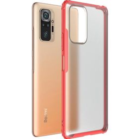 Microsonic Xiaomi Redmi Note 10 Pro Max Frosted Frame Kırmızı Cep Telefonu Kılıfı