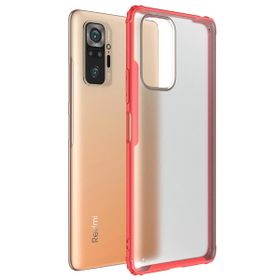 Microsonic Xiaomi Redmi Note 10 Pro Max Frosted Frame Kırmızı Cep Telefonu Kılıfı