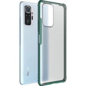 Microsonic Xiaomi Redmi Note 10 Pro Max Frosted Frame Yeşil Cep Telefonu Kılıfı