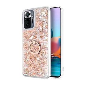 Microsonic Xiaomi Redmi Note 10 Pro Max Glitter Liquid Holder Gold Cep Telefonu Kılıfı