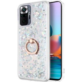 Microsonic Xiaomi Redmi Note 10 Pro Max Glitter Liquid Holder Gümüş Cep Telefonu Kılıfı