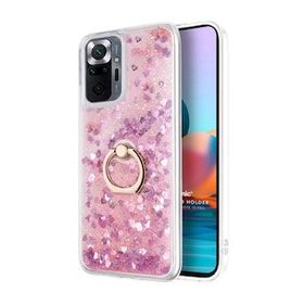 Microsonic Xiaomi Redmi Note 10 Pro Max Glitter Liquid Holder Pembe Cep Telefonu Kılıfı