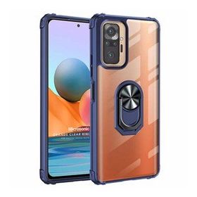 Microsonic Xiaomi Redmi Note 10 Pro Max Grande Clear Ring Holder Lacivert Cep Telefonu Kılıfı