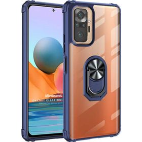 Microsonic Xiaomi Redmi Note 10 Pro Max Grande Clear Ring Holder Lacivert Cep Telefonu Kılıfı