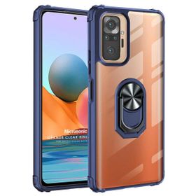 Microsonic Xiaomi Redmi Note 10 Pro Max Grande Clear Ring Holder Lacivert Cep Telefonu Kılıfı