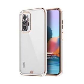 Microsonic Xiaomi Redmi Note 10 Pro Max Laser Plated Soft Beyaz Cep Telefonu Kılıfı