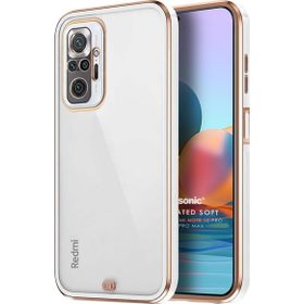 Microsonic Xiaomi Redmi Note 10 Pro Max Laser Plated Soft Beyaz Cep Telefonu Kılıfı